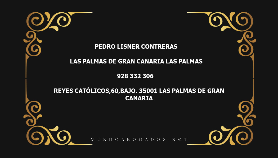 abogado Pedro Lisner Contreras en la localidad de Las Palmas de Gran Canaria