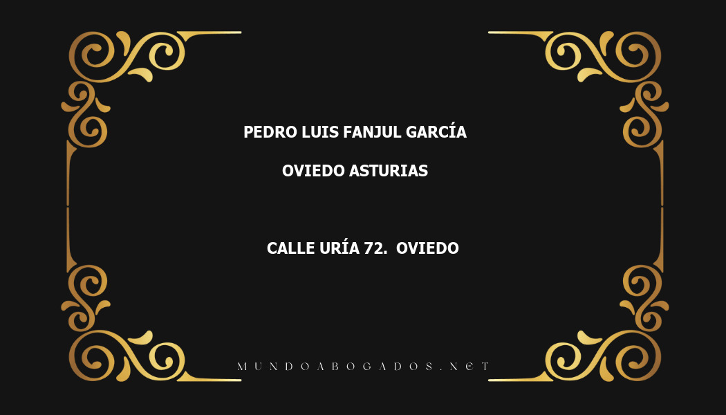 abogado Pedro Luis Fanjul García en la localidad de Oviedo