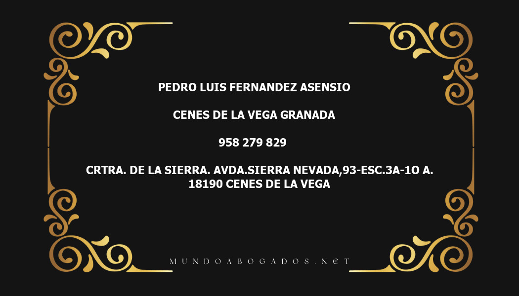 abogado Pedro Luis Fernandez Asensio en la localidad de Cenes de La Vega