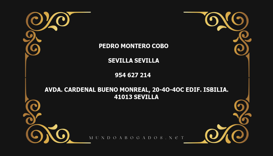 abogado Pedro Montero Cobo en la localidad de Sevilla