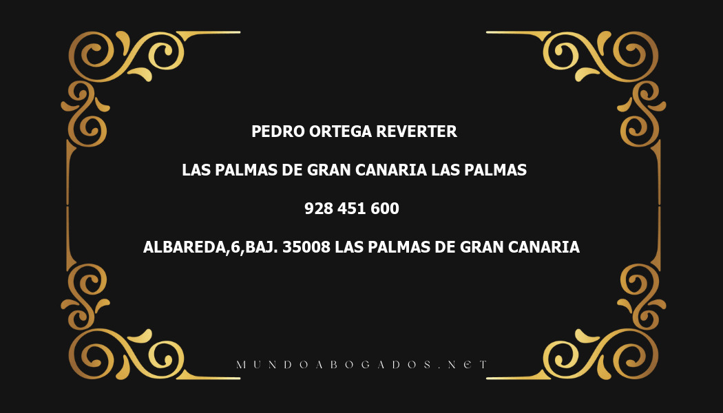 abogado Pedro Ortega Reverter en la localidad de Las Palmas de Gran Canaria