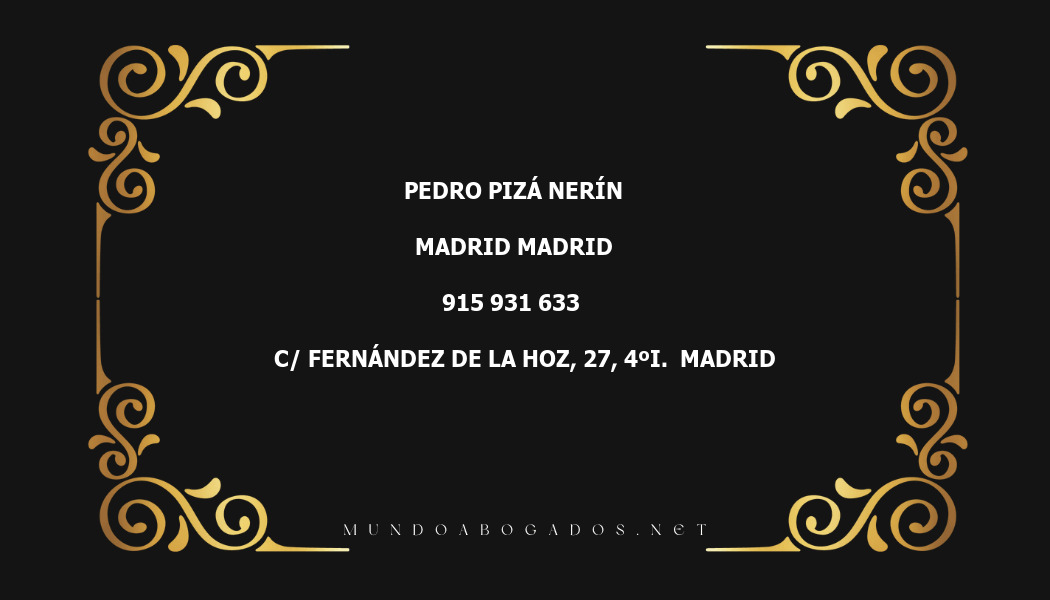 abogado Pedro Pizá Nerín en la localidad de Madrid