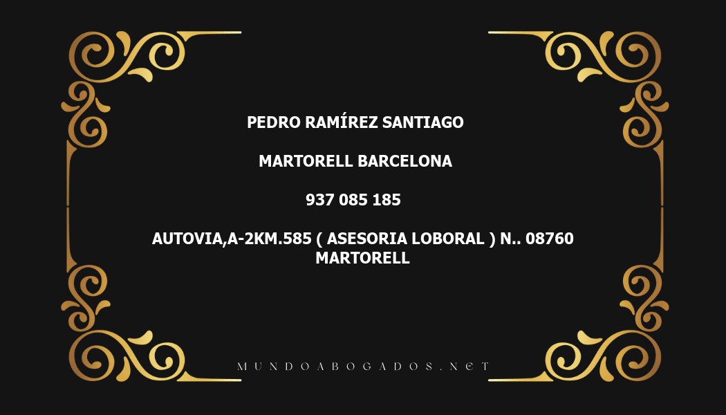 abogado Pedro Ramírez Santiago en la localidad de Martorell