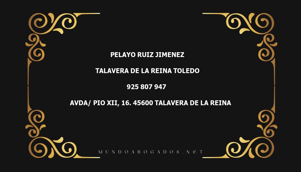 abogado Pelayo Ruiz Jimenez en la localidad de Talavera de la Reina