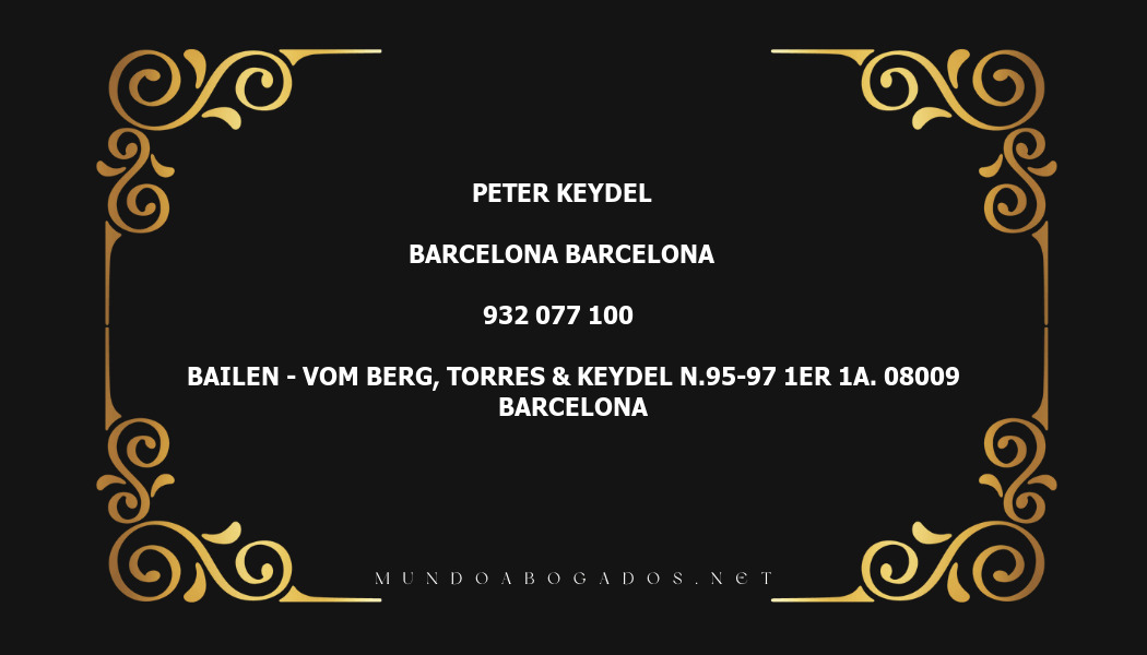 abogado Peter Keydel en la localidad de Barcelona