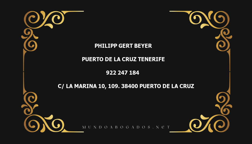 abogado Philipp Gert Beyer en la localidad de Puerto de la Cruz