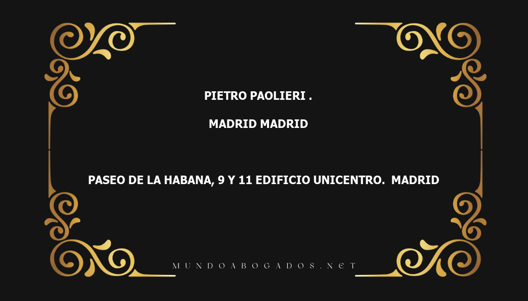 abogado Pietro Paolieri . en la localidad de Madrid