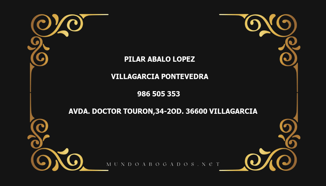 abogado Pilar Abalo Lopez en la localidad de Villagarcia