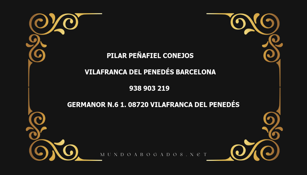 abogado Pilar Peñafiel Conejos en la localidad de Vilafranca del Penedés