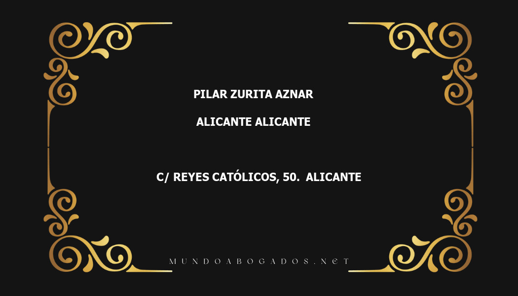 abogado Pilar Zurita Aznar en la localidad de Alicante