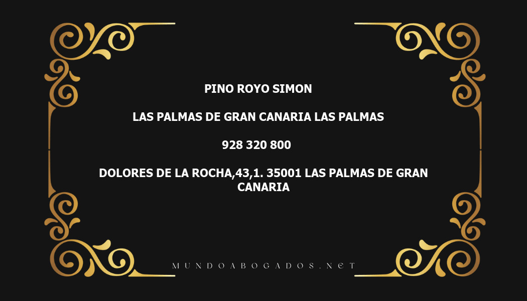 abogado Pino Royo Simon en la localidad de Las Palmas de Gran Canaria