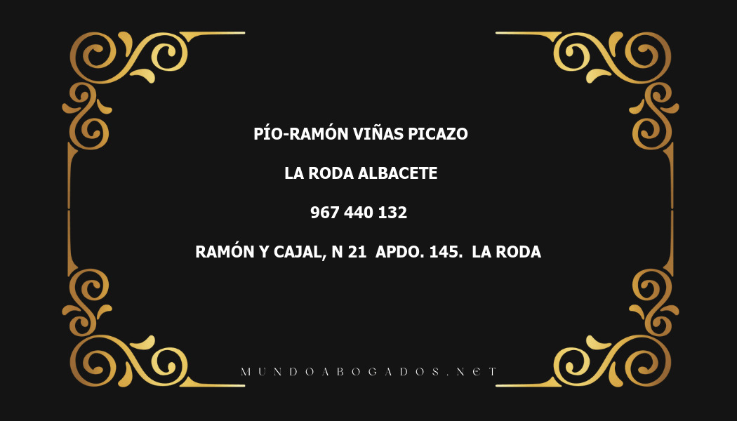 abogado Pio Ramon Viñas Picazo en la localidad de La Roda