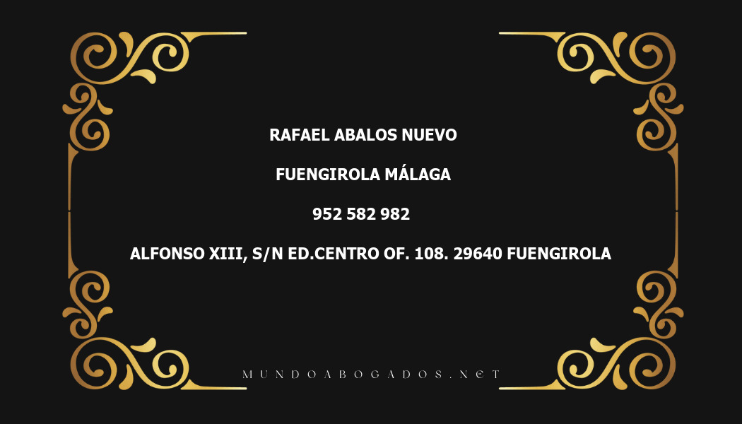 abogado Rafael Abalos Nuevo en la localidad de Fuengirola