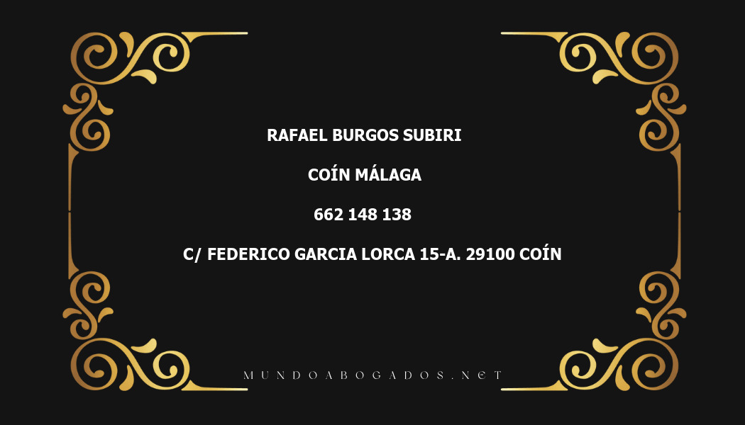 abogado Rafael Burgos Subiri en la localidad de Coín