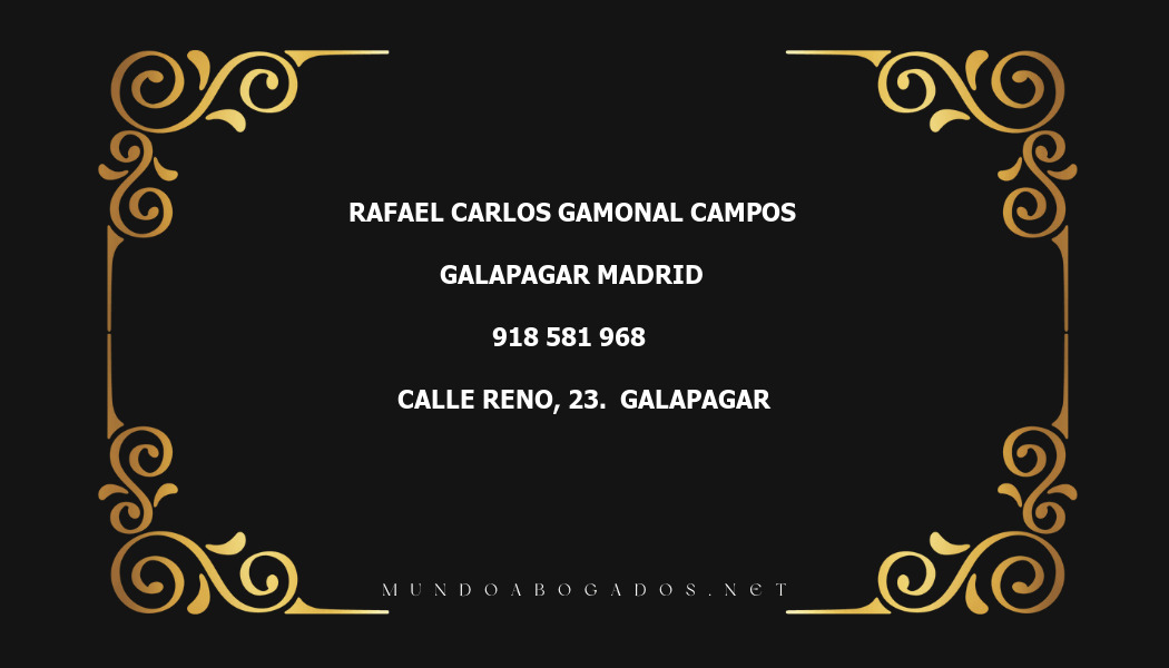 abogado Rafael Carlos Gamonal Campos en la localidad de Galapagar