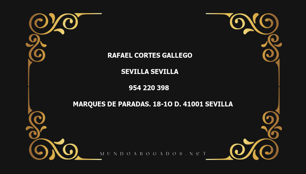 abogado Rafael Cortes Gallego en la localidad de Sevilla