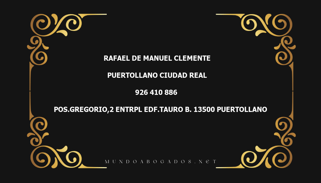 abogado Rafael De Manuel Clemente en la localidad de Puertollano