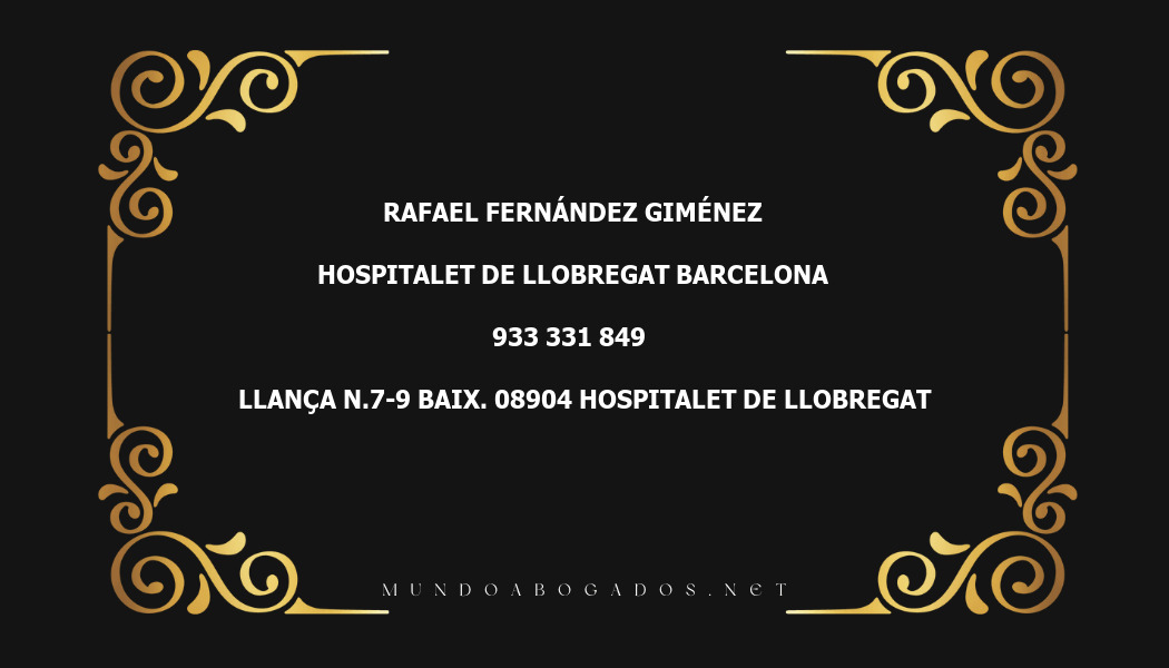 abogado Rafael Fernández Giménez en la localidad de Hospitalet de Llobregat