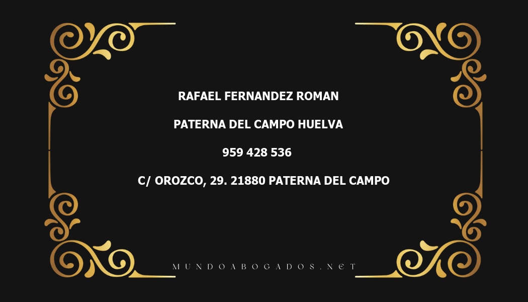 abogado Rafael Fernandez Roman en la localidad de Paterna del Campo