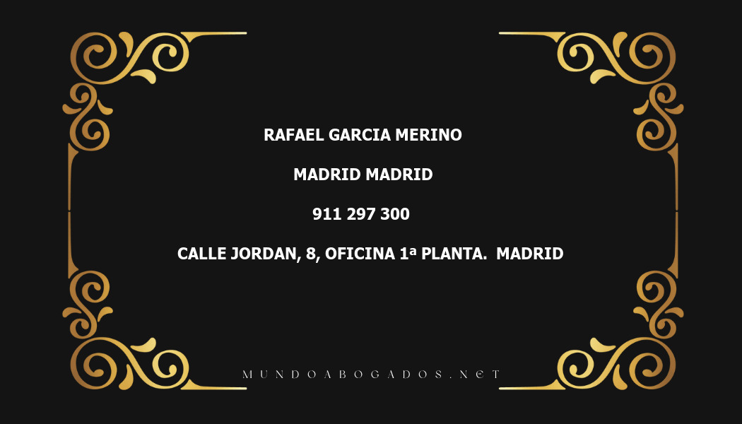 abogado Rafael Garcia Merino en la localidad de Madrid