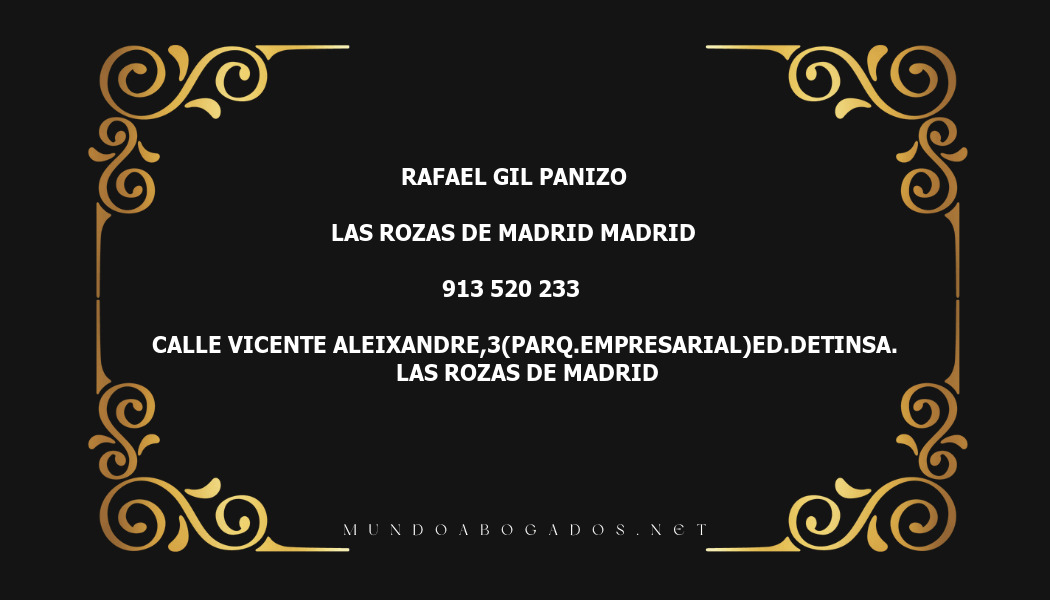 abogado Rafael Gil Panizo en la localidad de Las Rozas de Madrid