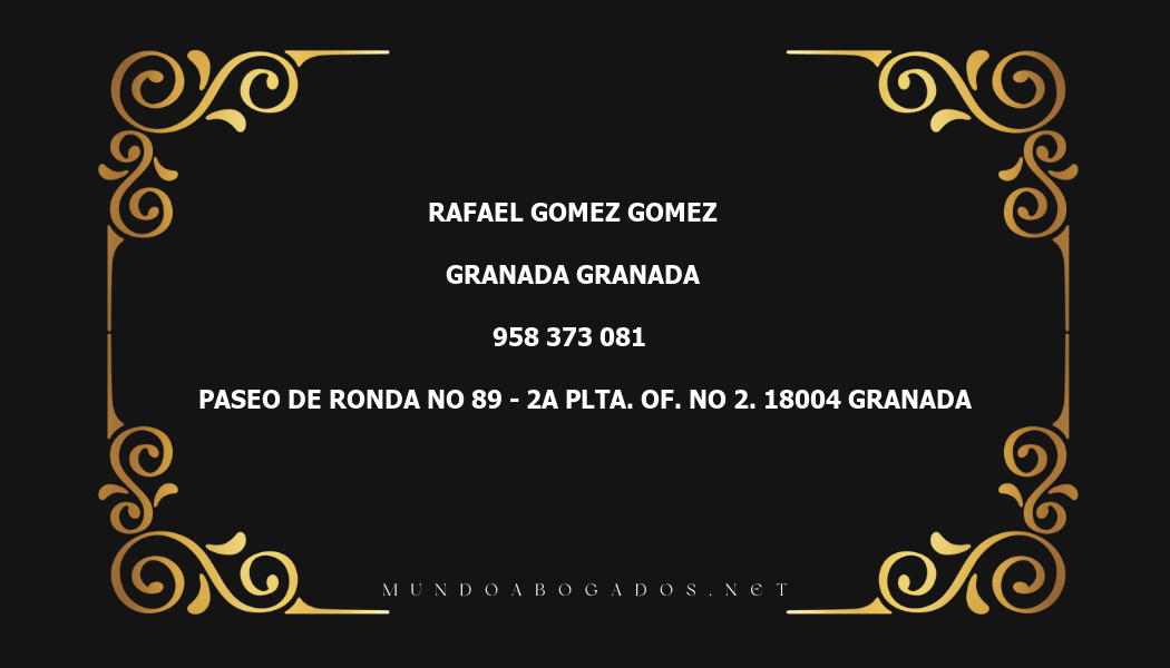 abogado Rafael Gomez Gomez en la localidad de Granada