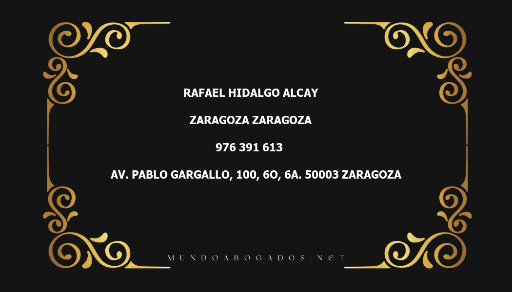 abogado Rafael Hidalgo Alcay en la localidad de Zaragoza