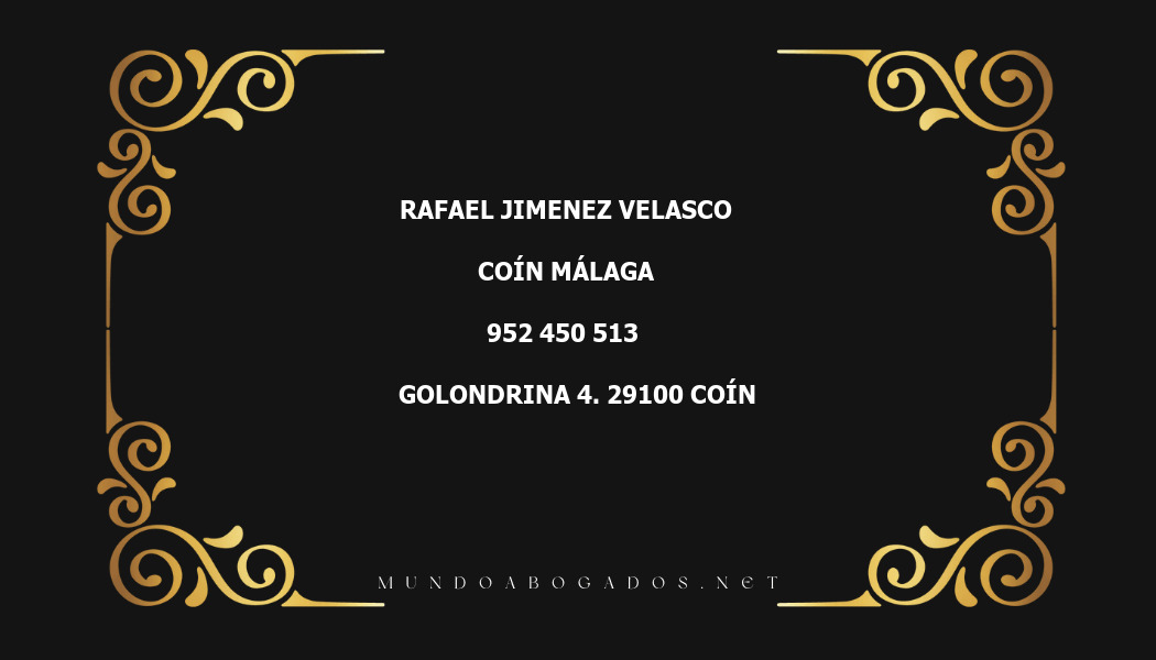 abogado Rafael Jimenez Velasco en la localidad de Coín