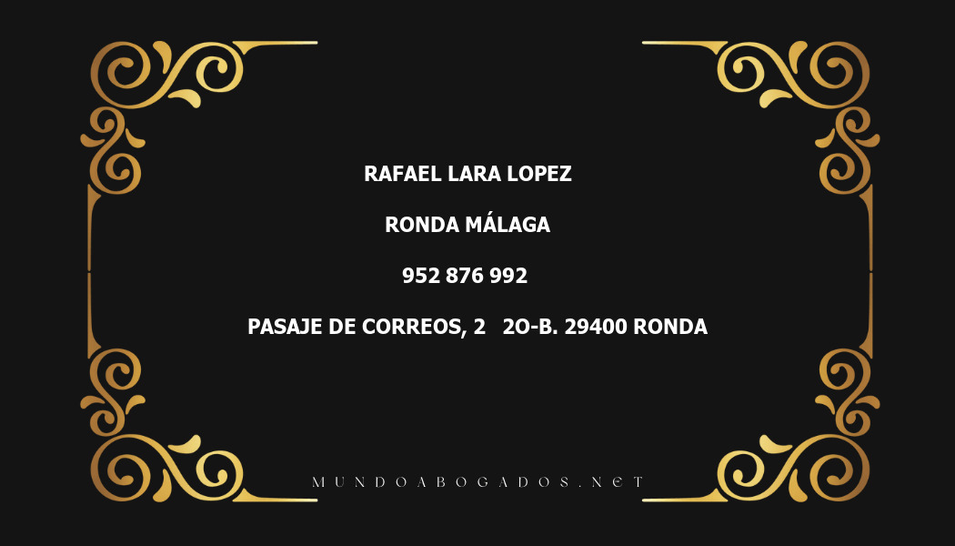 abogado Rafael Lara Lopez en la localidad de Ronda