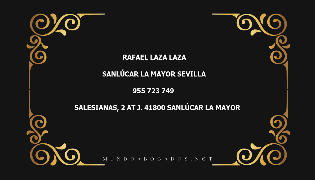 abogado Rafael Laza Laza en la localidad de Sanlúcar la Mayor