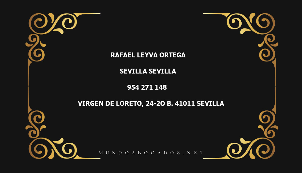 abogado Rafael Leyva Ortega en la localidad de Sevilla