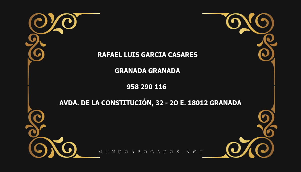 abogado Rafael Luis Garcia Casares en la localidad de Granada