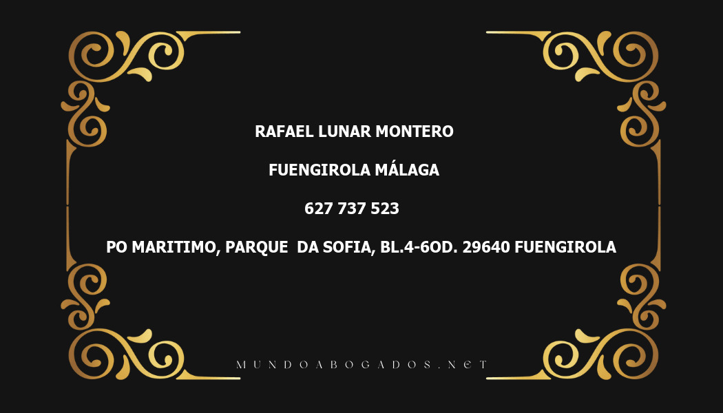 abogado Rafael Lunar Montero en la localidad de Fuengirola