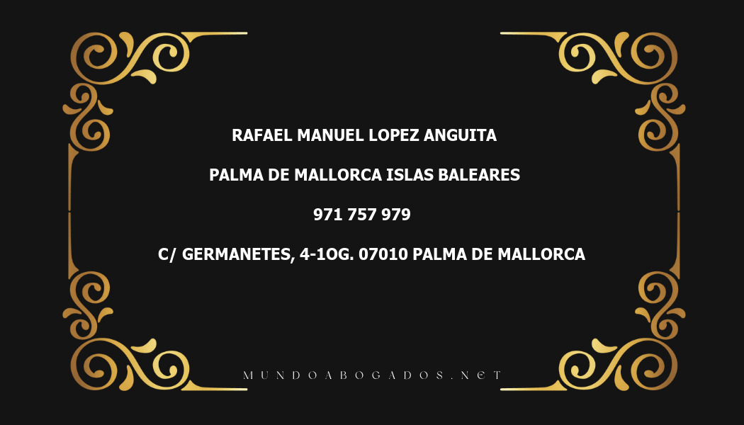 abogado Rafael Manuel Lopez Anguita en la localidad de Palma de Mallorca