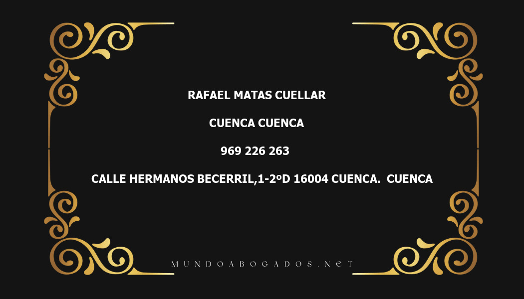 abogado Rafael Matas Cuellar en la localidad de Cuenca