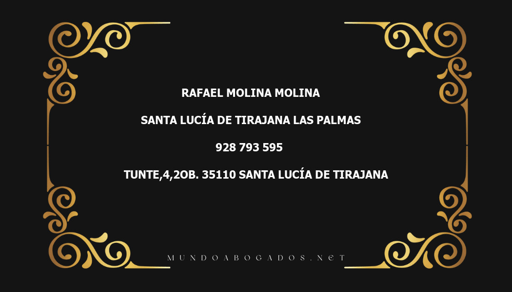 abogado Rafael Molina Molina en la localidad de Santa Lucía de Tirajana