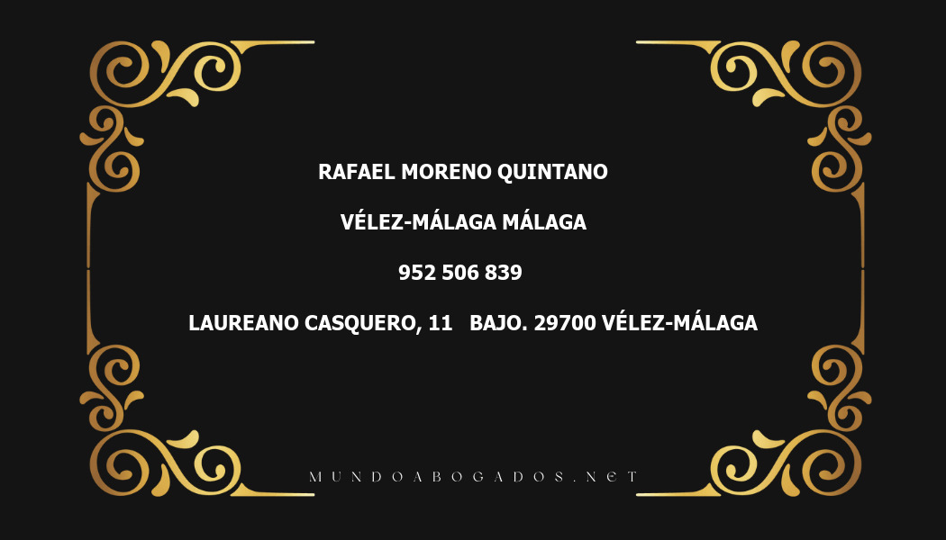 abogado Rafael Moreno Quintano en la localidad de Vélez-Málaga