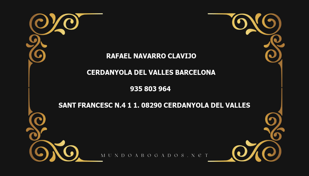 abogado Rafael Navarro Clavijo en la localidad de Cerdanyola del Valles