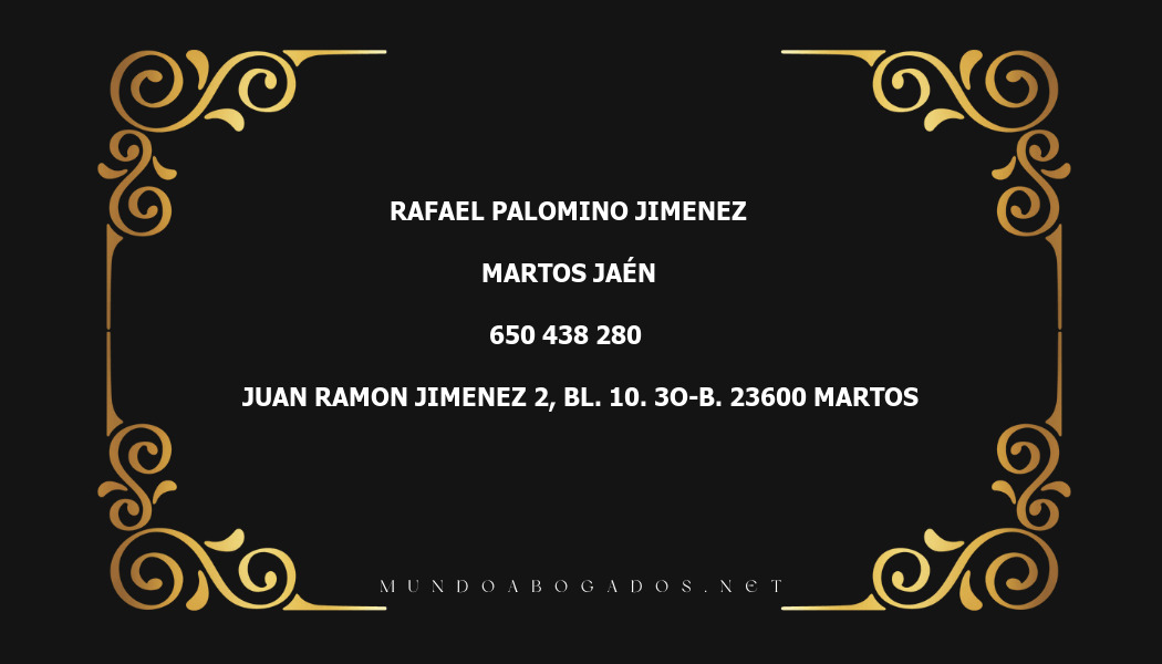 abogado Rafael Palomino Jimenez en la localidad de Martos