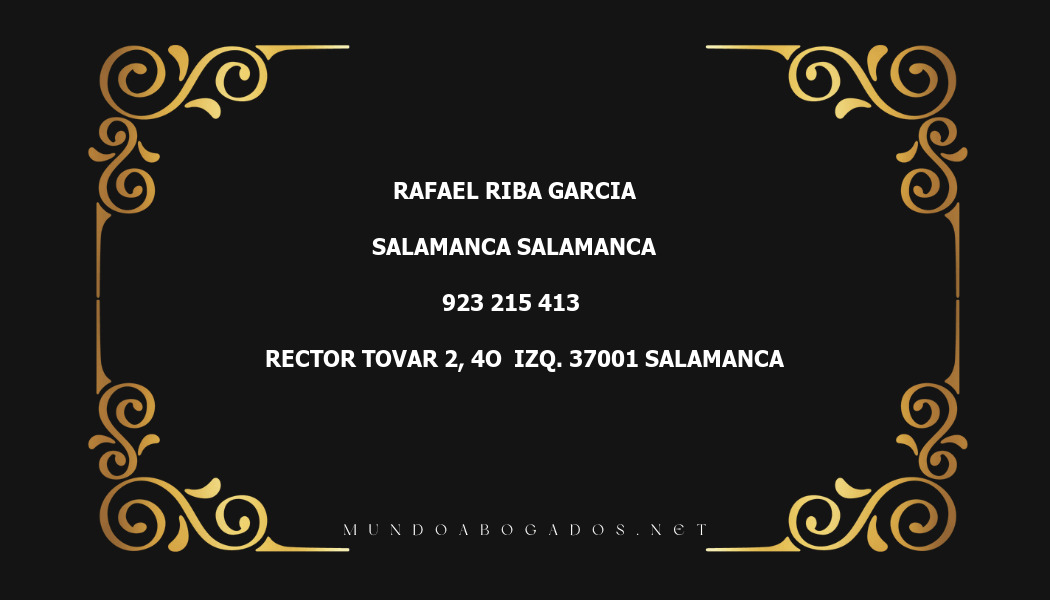 abogado Rafael Riba Garcia en la localidad de Salamanca