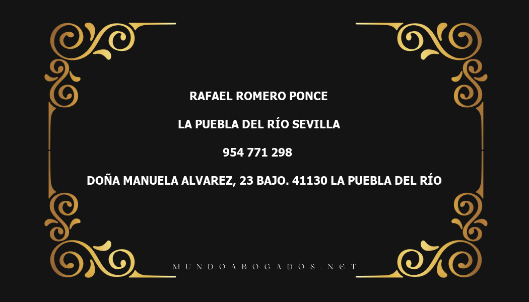 abogado Rafael Romero Ponce en la localidad de la Puebla del Río