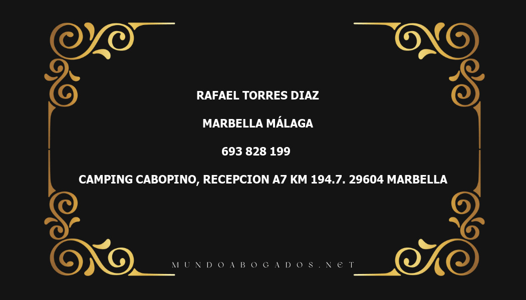 abogado Rafael Torres Diaz en la localidad de Marbella