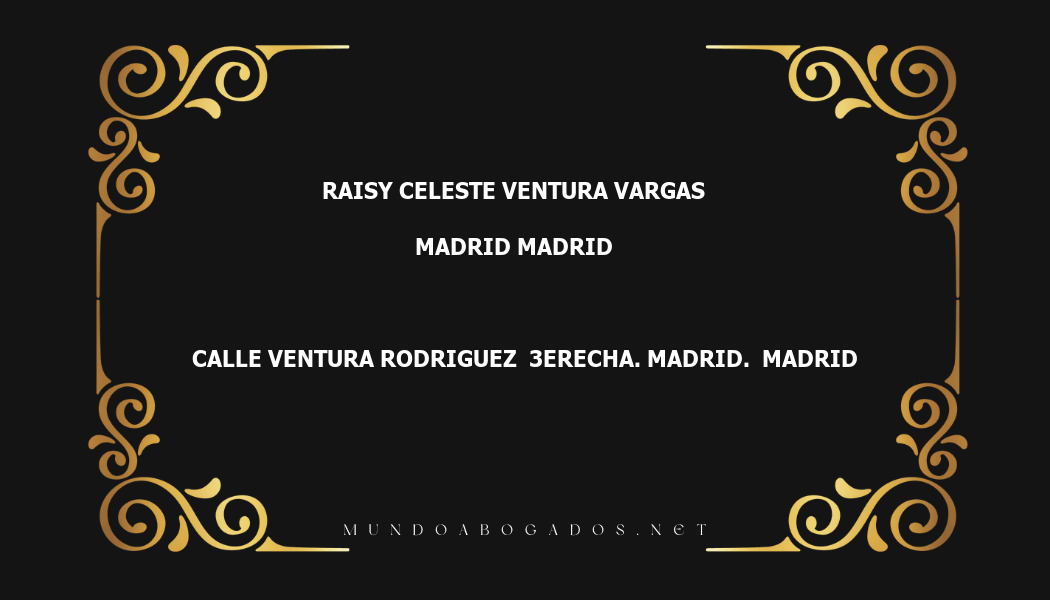 abogado Raisy Celeste Ventura Vargas en la localidad de Madrid