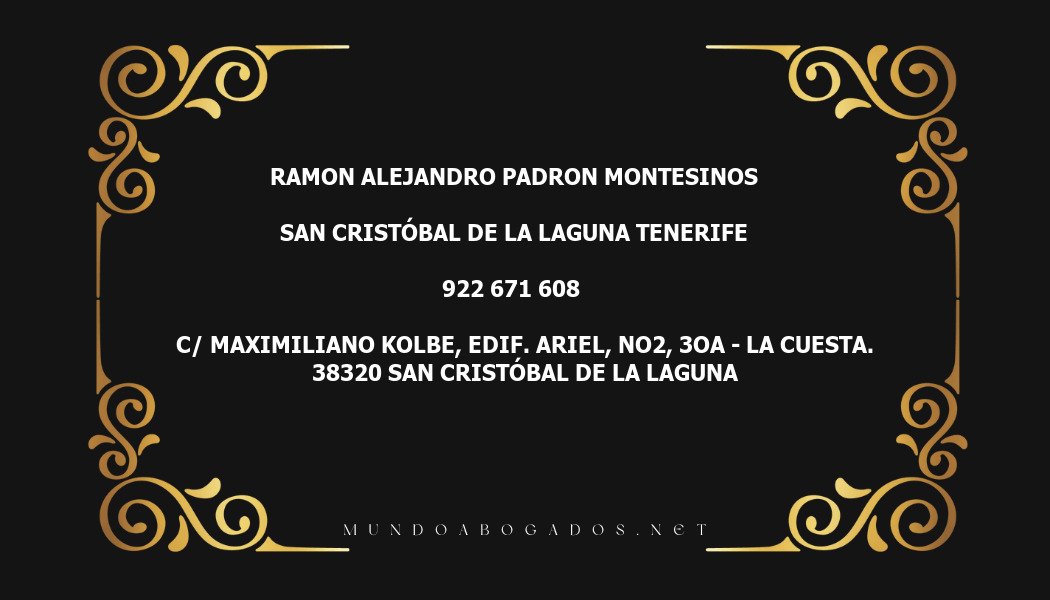 abogado Ramon Alejandro Padron Montesinos en la localidad de San Cristóbal de La Laguna