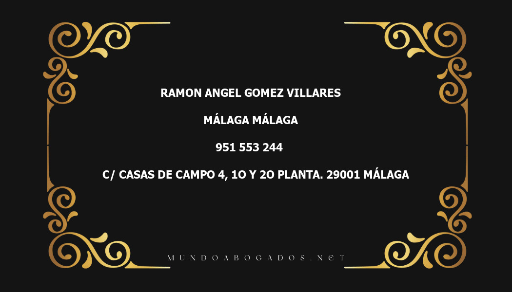 abogado Ramon Angel Gomez Villares en la localidad de Málaga