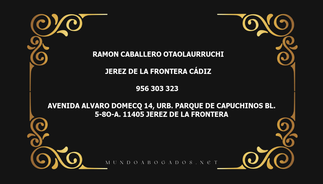 abogado Ramon Caballero Otaolaurruchi en la localidad de Jerez de la Frontera