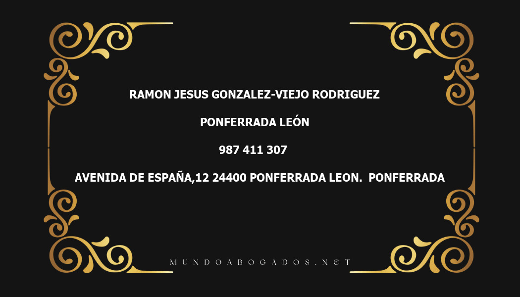 abogado Ramon Jesus Gonzalez-Viejo Rodriguez en la localidad de Ponferrada