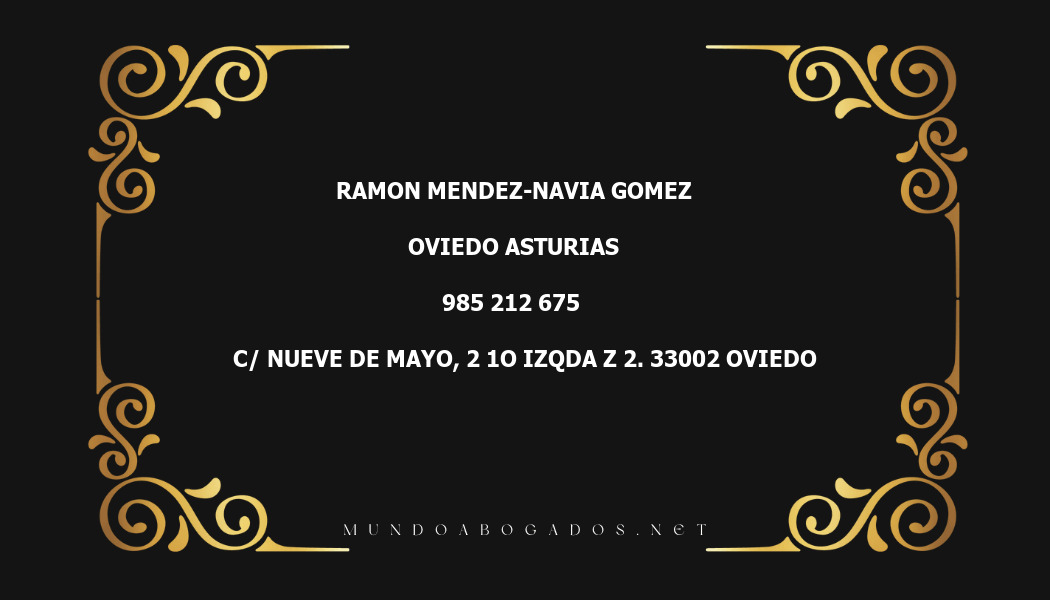 abogado Ramon Mendez-Navia Gomez en la localidad de Oviedo