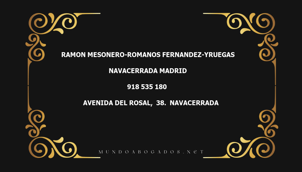 abogado Ramon Mesonero-Romanos Fernandez-Yruegas en la localidad de Navacerrada