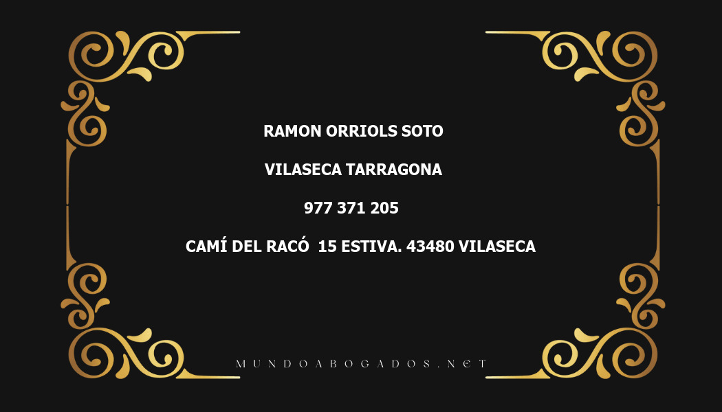 abogado Ramon Orriols Soto en la localidad de Vilaseca